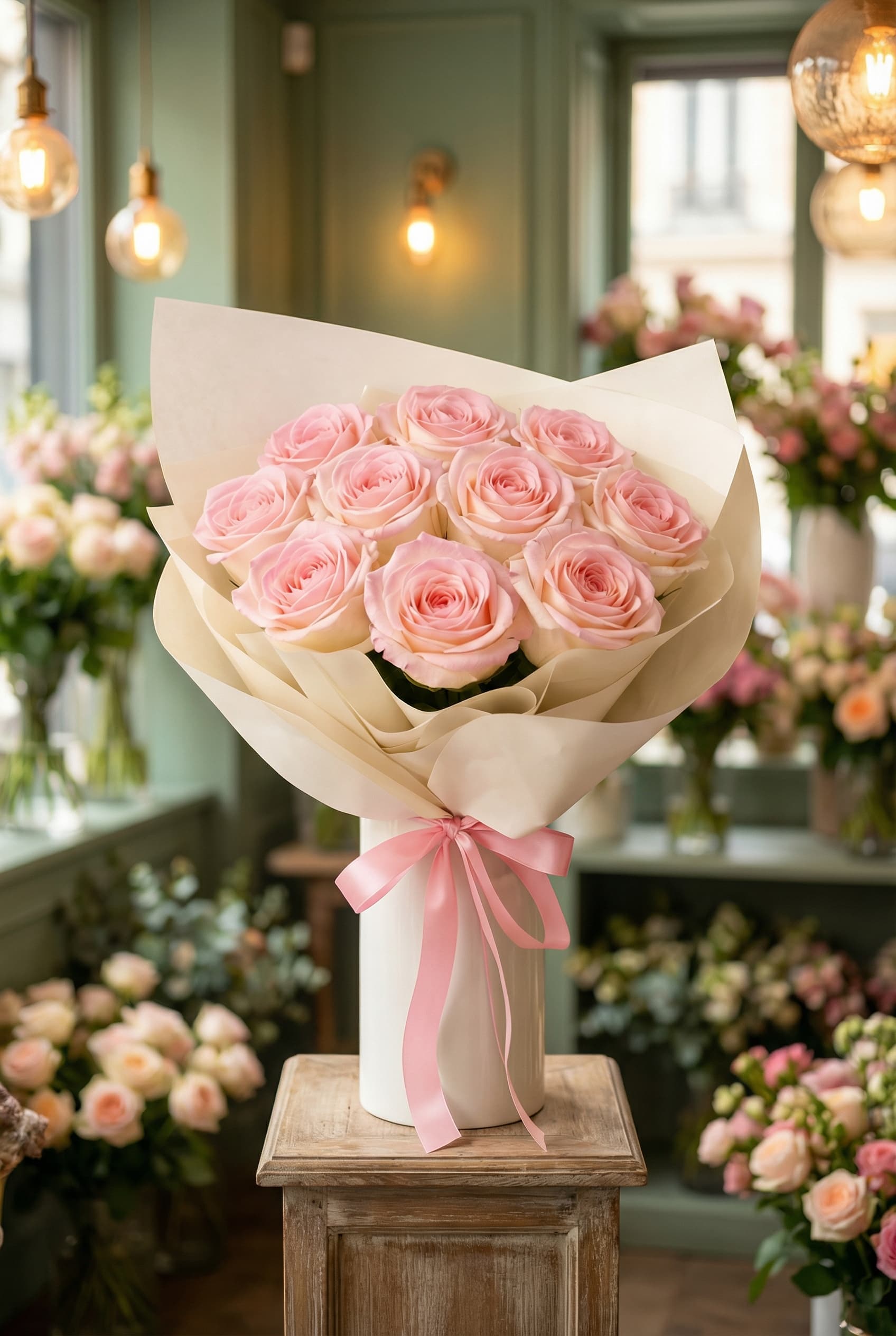Flamingo Pink Rose Bouquet